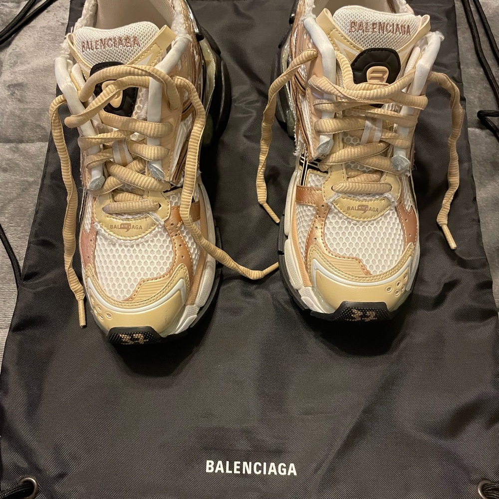 Balenciaga Beige and White Sneakers